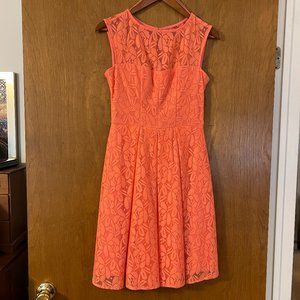 London Times Peach Lace Dress